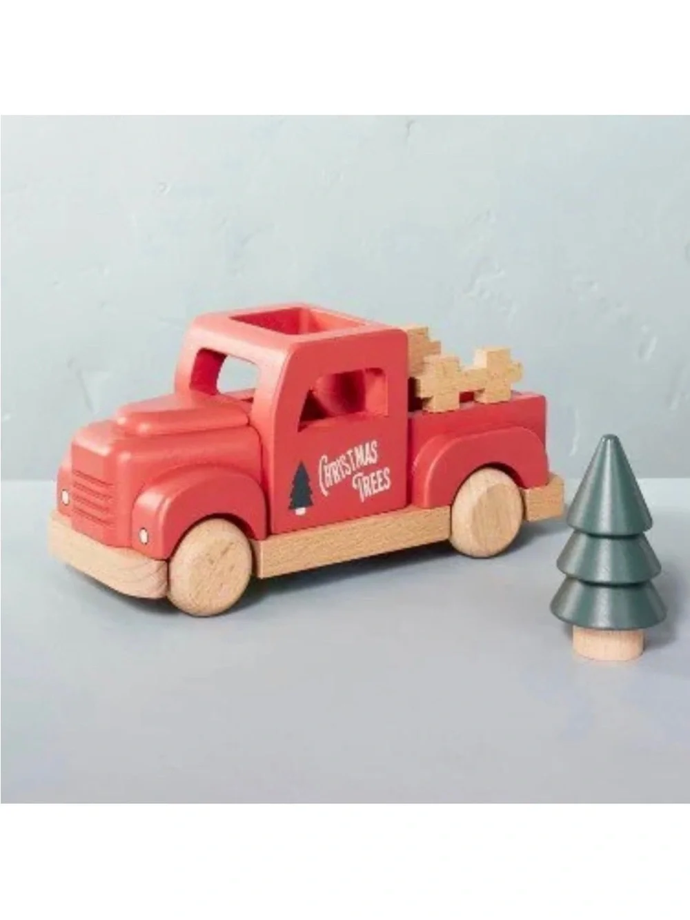 Hearth & Hand Magnolia Wooden Toy Christmas Tree Red Truck Wood - Christmas 2021